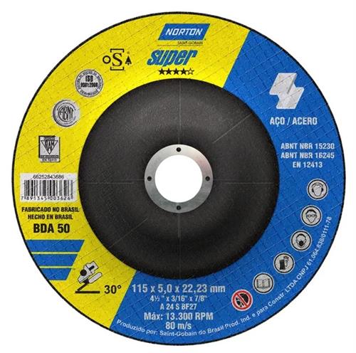 Disco De Desbaste 4.1/2" BDA 50 Super Norton 3450.05010 