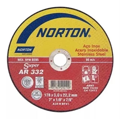 Disco de Corte 7" AR 332 Inox Norton 3430.10010 
