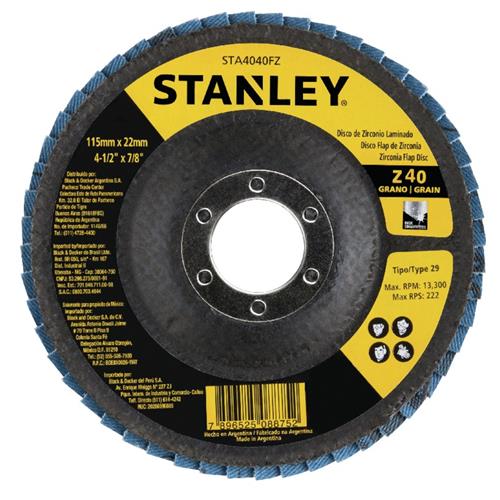 Disco Flap de Fibra 4.1/2" GR 40 Stanley 3455.04240 