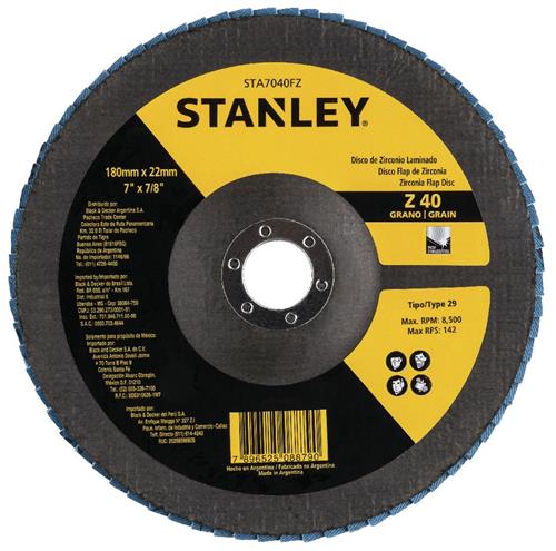 Disco Flap de Fibra 7" GR 40 Stanley 3455.51010 