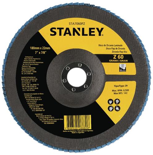 Disco Flap de Fibra 7" GR 60 Stanley 3455.51020 