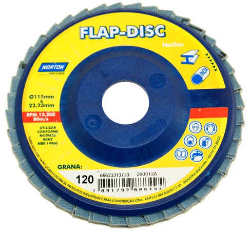 Disco Flap de Plástico 4.1/2" GR 120 Evolution Norton 3455.50040 