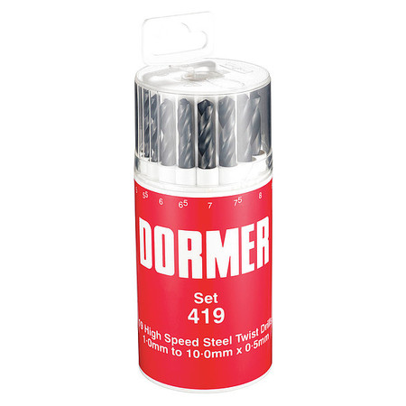 Jogo de Brocas 19pçs AR 1,0mm a 10,0mm A191419 Dormer 5180.10010 
