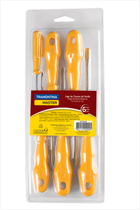 パイオンテック　セルフューラー　3点セット Jogo Chave Fenda e Philips 06pçs Yellow 41516/506 Tramontina