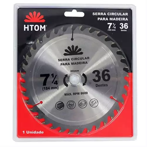 Serra Circular para Madeira 7.1/4" 36 Dentes HTOM 8705.10030 