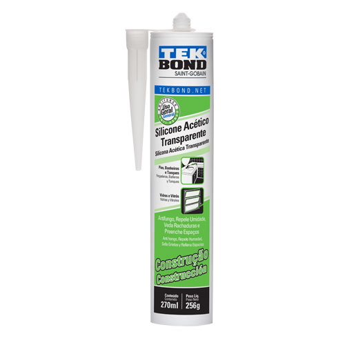 Silicone Acético Transparente 256g Tekbond 8820.05030 