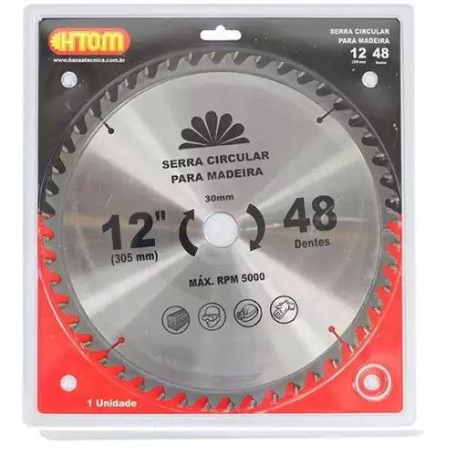 Serra Circular para Madeira 12" 48 Dentes HTOM 8705.15030 