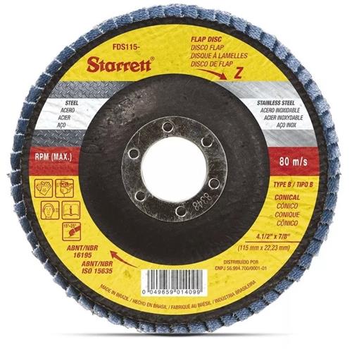 Disco Flap de Fibra 4.1/2" GR 040 Starrett 3455.04040 