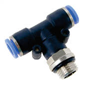 Conector Pneumático em T 8mm com Rosca Central Externa 1/4" BSP 3130.25025