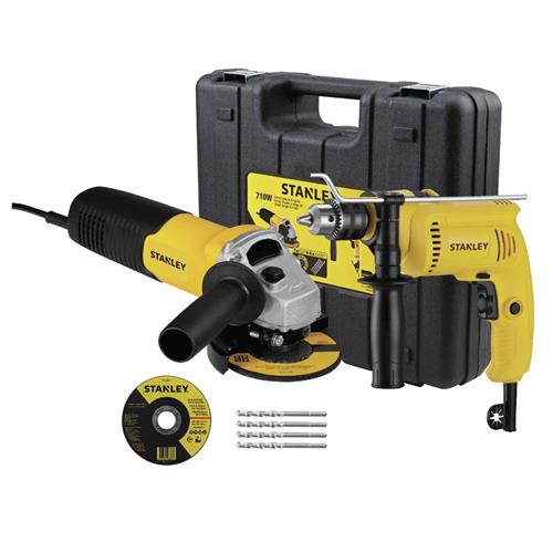 Combo Furadeira Impacto 1/2 600W + Esmerilhadeira 710W SHG6070KA-B2 Stanley 4805.05100 