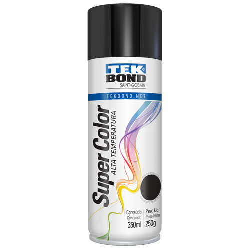 Tinta Spray Alta Temperatura Preto Brilhante Tekbond 9280.20070 