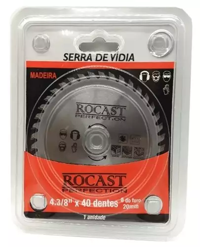 Serra Circular para Madeira 4.3/8" 40 Dentes ROCAST 8705.05010 