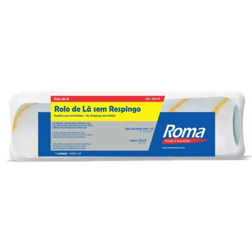 Rolo de Lã 23cm Sem Respingo Sem Cabo Ref.822 Roma  8510.05025 