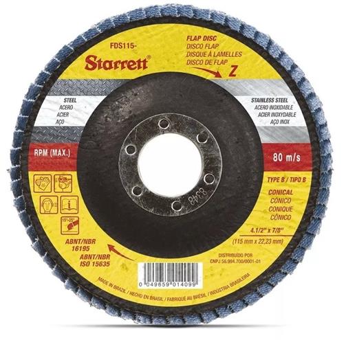 Disco Flap de Fibra 4.1/2" GR 80 Starrett 3455.04080 