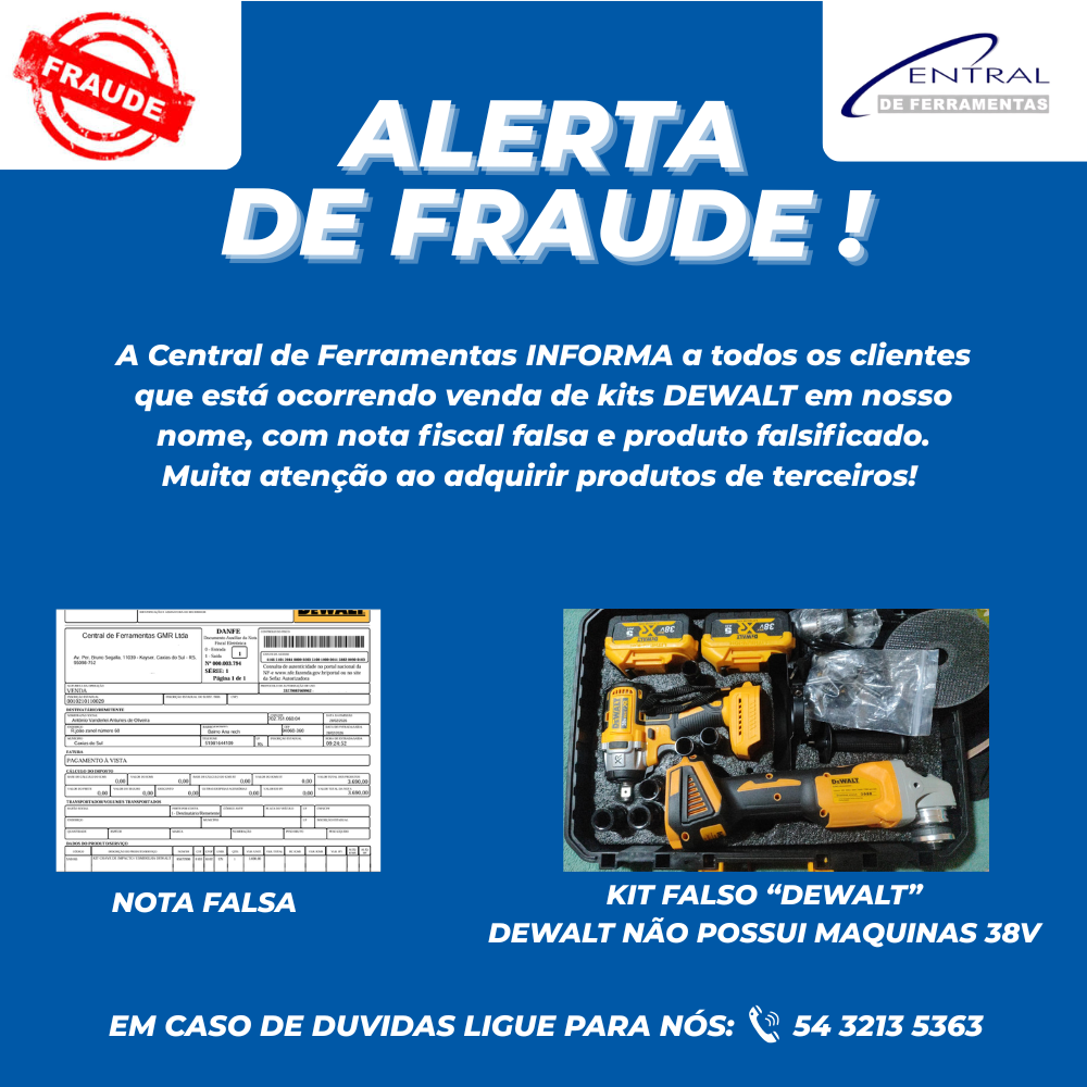 ALERTA DE FRAUDE DEWALT
