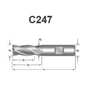 Fresa de Topo Reto 4C 12,00mm C247 Dormer  4730.05023 