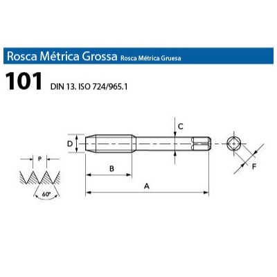 Macho Manual HSS DIN 352 M8x1,25mm 101 OSG 2 peças 5730.10050 