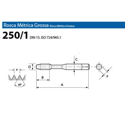 Macho Máquina HSSE DIN 371 M6x1,00mm P.H. 250/1 OSG 5750.10045 