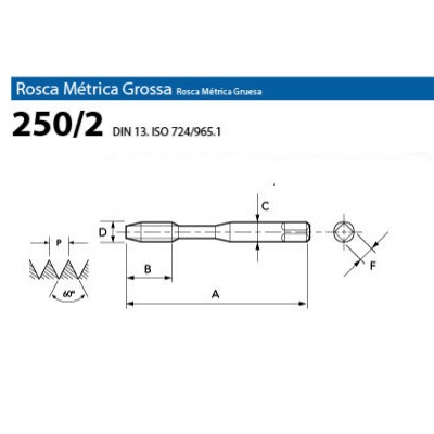 Macho Máquina HSSE DIN 371 M7x1,00mm C.H. 250/2 OSG 5750.10046 