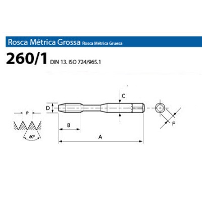 Macho Máquina HSSE DIN 376 M20x2,50mm P.H. 260/1 OSG 5750.10115 