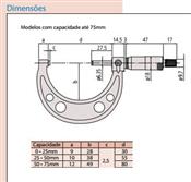 Micrômetro Externo 50-75mm 103-139-10 Mitutoyo 6410.05015 