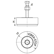 Vibra Stop Mini Nº 1 500kg c/Parafuso 3/8 9480.05005 