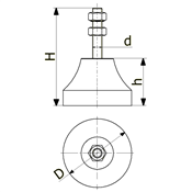 Vibra Stop Micro I 50kg c/Parafuso 1/4" 9480.03005 