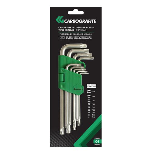 Jogo Chave Allen Torx Longa T10 A T50 Carbografite 5210.50115 